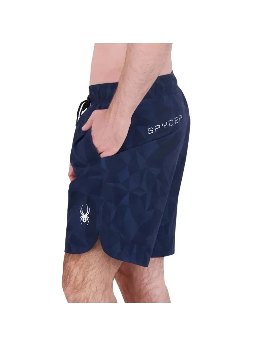 Spyder Men's S Swim Shorts Navy Geometric Pattern Elastic Waist